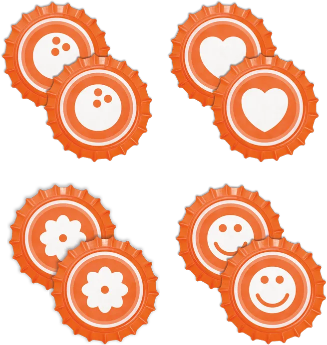 Les 2 capsules de chaques équipes du jeu 111, soit les Fleurs, les Coeurs, les Bowling et les Smiley